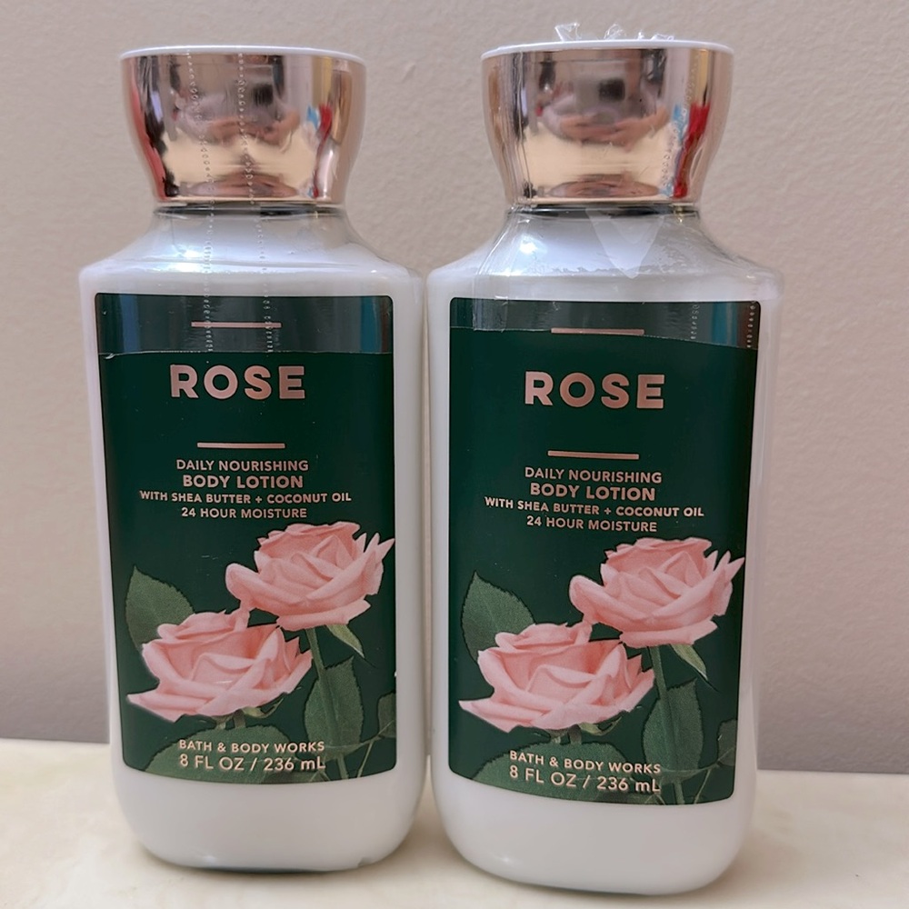 Bath& Body Works Rose Bundle of 2 Full Size Daily Nourishing Body Lotion